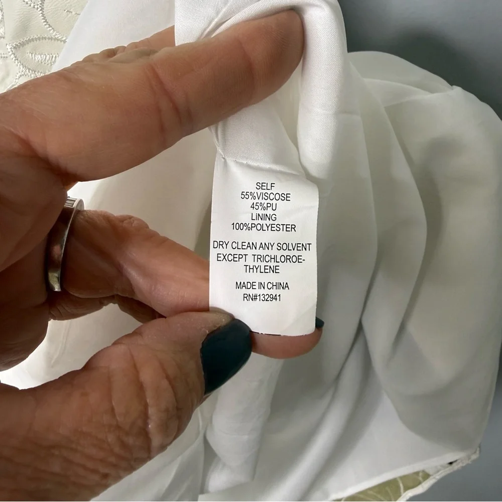 Amanda Uprichard Rylee Dress White Faux Leather Floral Size Small - Picture 8 of 8